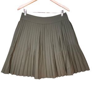Boden Women’s Olive Solid Pleated Full Side Zip Pockets Twee Fall Mini Skirt 10